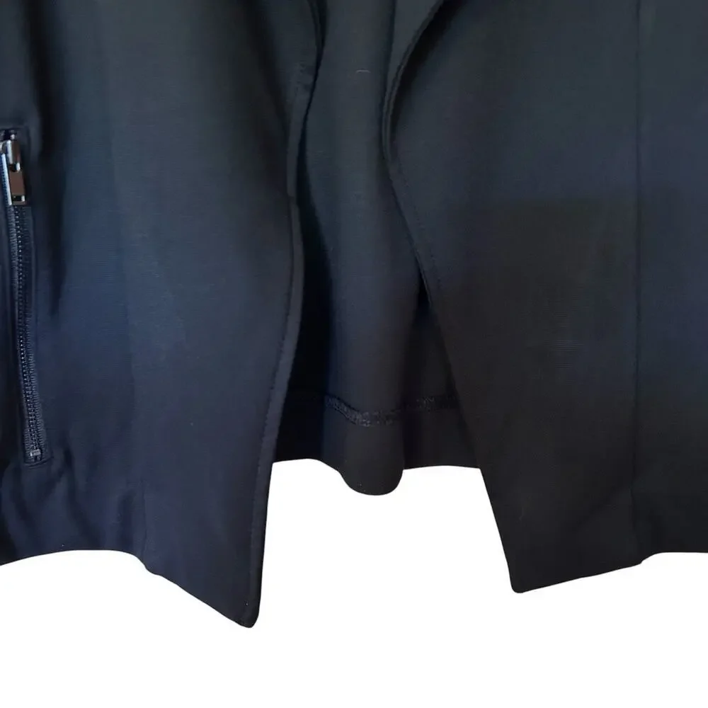 Banana Republic Women's Black Short Front Zipper Pockets Moto Jacket Size M